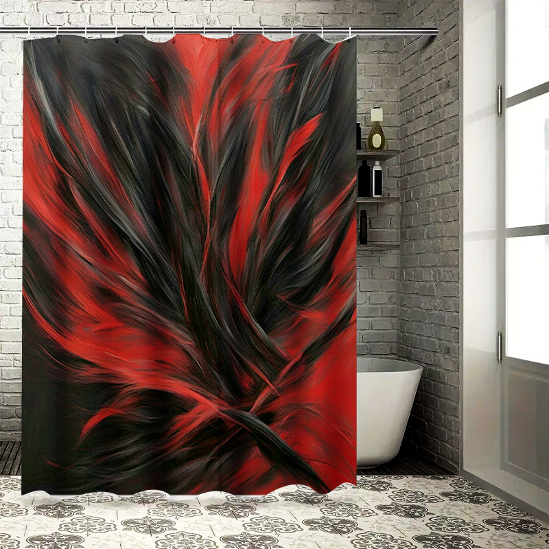 Home Improvement Ideas - Cortina de chuveiro com estampa abstrata
